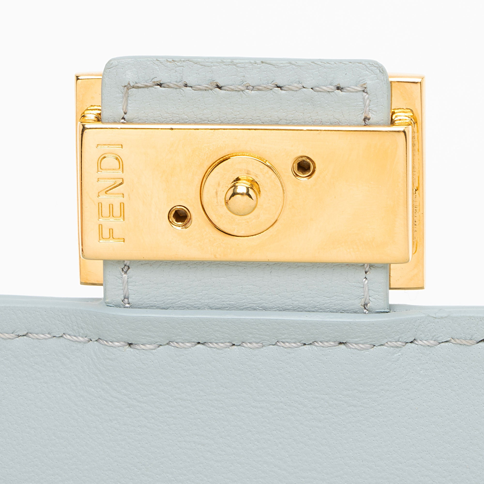 Fendi Embossed Leather FF Baguette Wallet on Chain