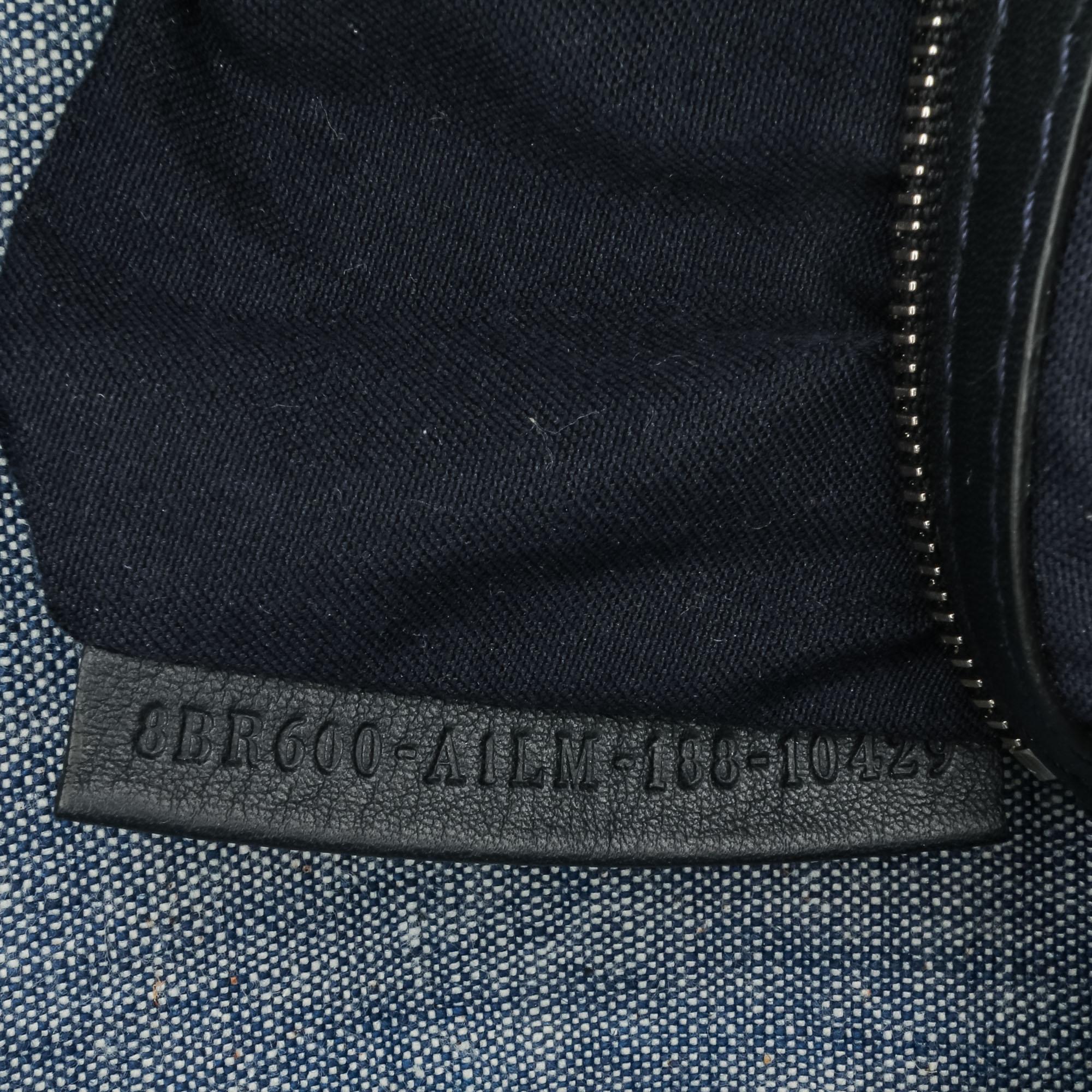 Fendi Embroidered Denim Ruffled F is Fendi Kan I Baguette