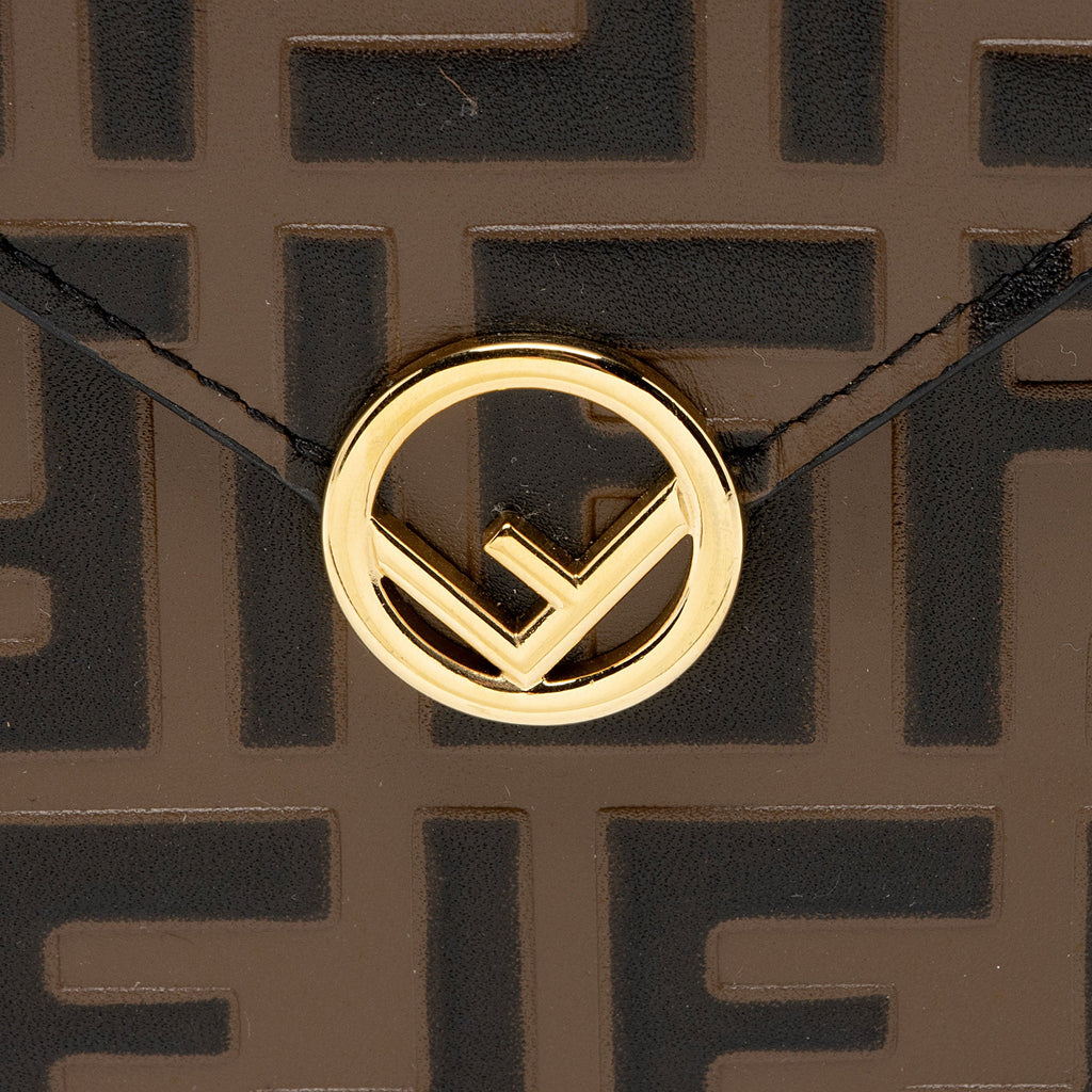 Fendi FF Embossed Calfskin 1974 Envelope Pouch (SHF-qYNeEa)