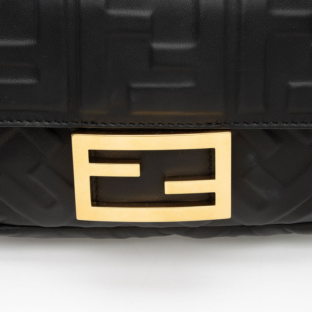 Fendi FF Embossed 1974 Mini Baguette Shoulder Bag