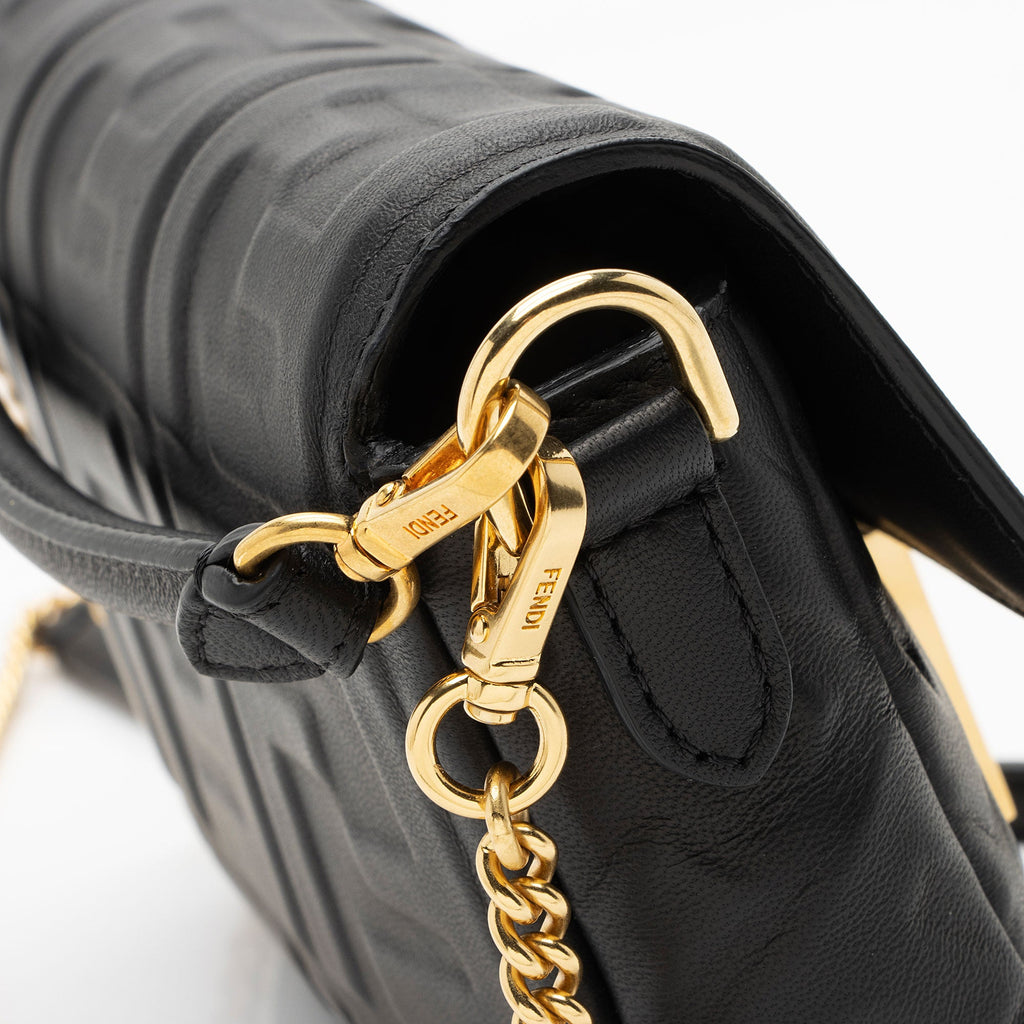 Fendi FF Embossed 1974 Mini Baguette Shoulder Bag