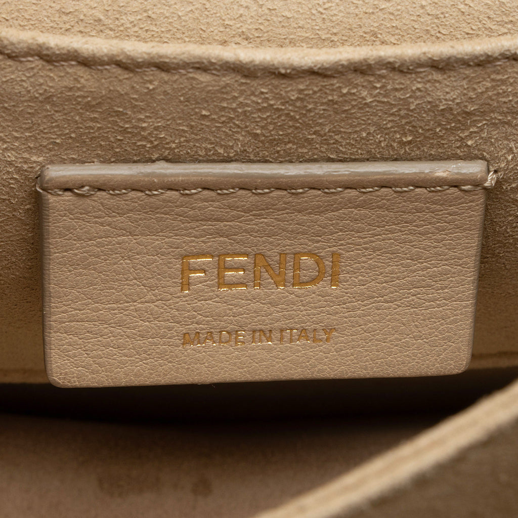 Fendi FF Embossed Calfskin Kan I Small Shoulder Bag