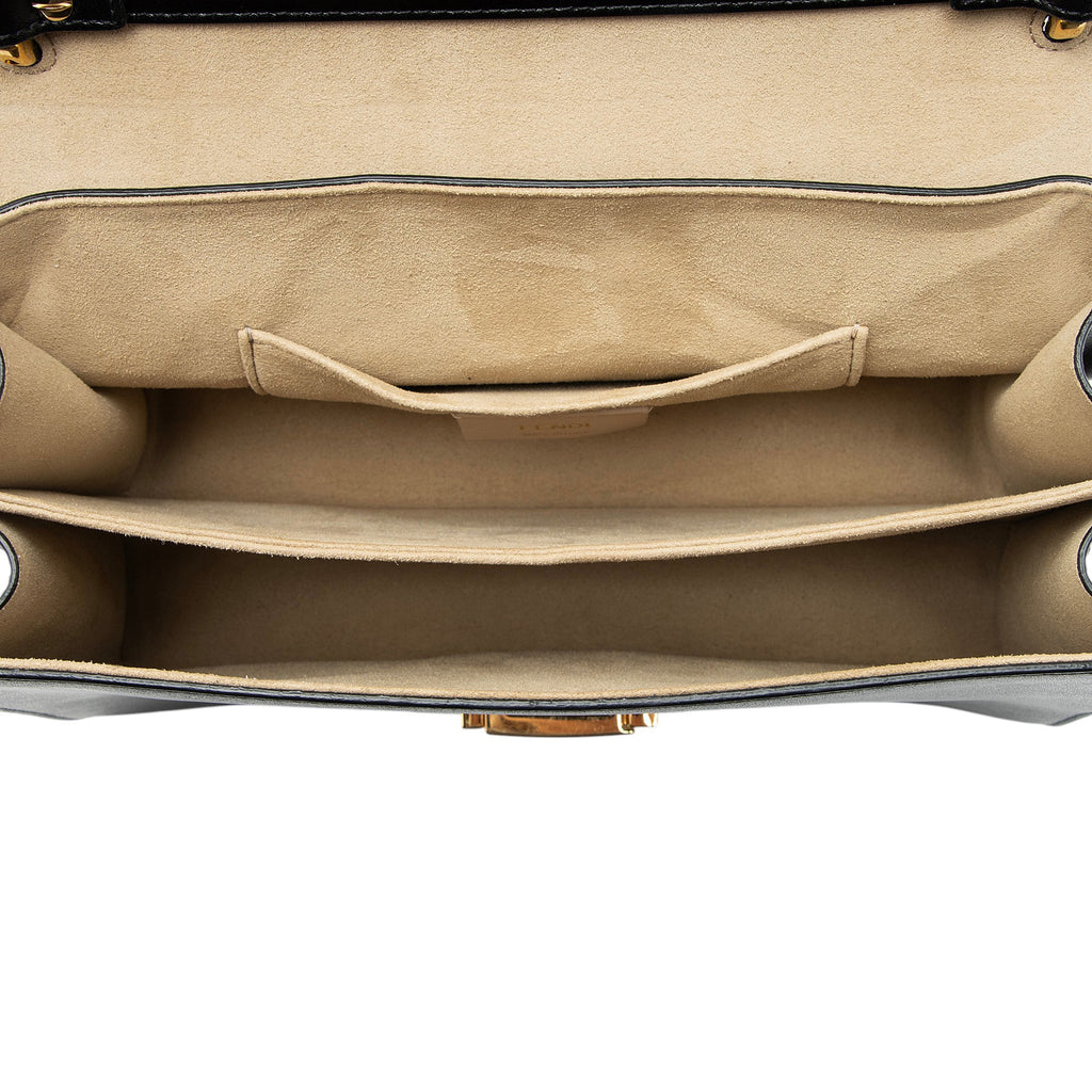 Fendi FF Embossed Calfskin Kan U Medium Shoulder Bag