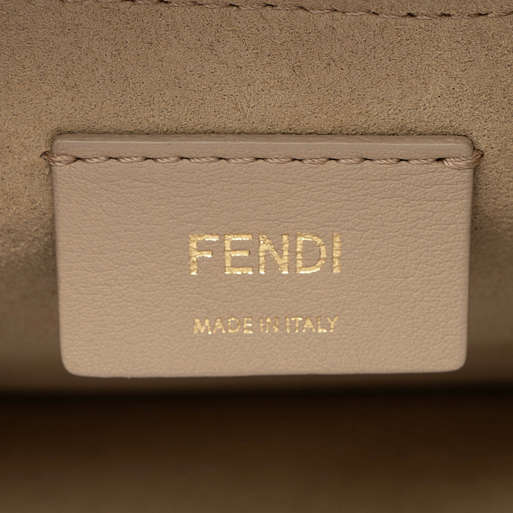 Fendi FF Embossed Calfskin Kan U Medium Shoulder Bag