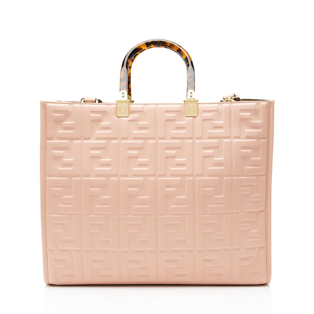Fendi FF Embossed Calfskin Sunshine Medium Shopper Tote