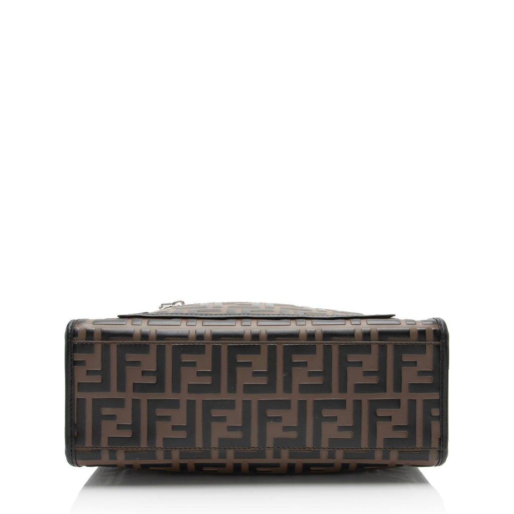 Fendi FF Embossed Vitello Wicker Century 1974 Runaway Small Shopper