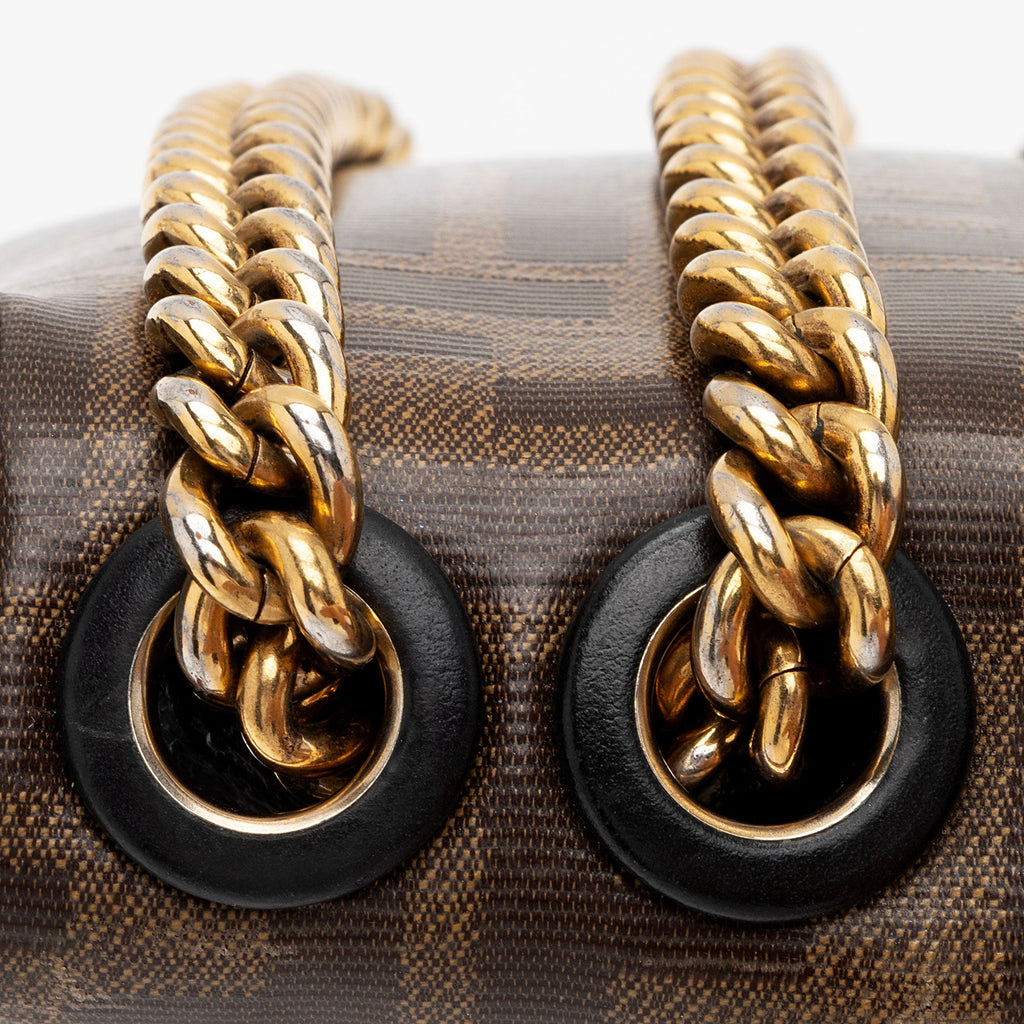 Fendi FF Spalmati 1974 Double F Mini Shoulder Bag (SHF-CKdmaW)