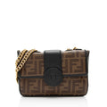 Fendi FF Spalmati 1974 Double F Mini Shoulder Bag (SHF-CKdmaW)