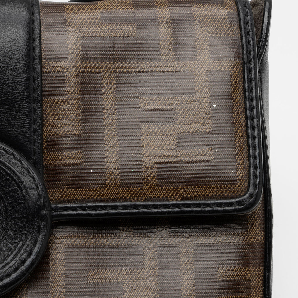 Fendi FF Spalmati 1974 Double F Mini Shoulder Bag (SHF-dtq1XP)