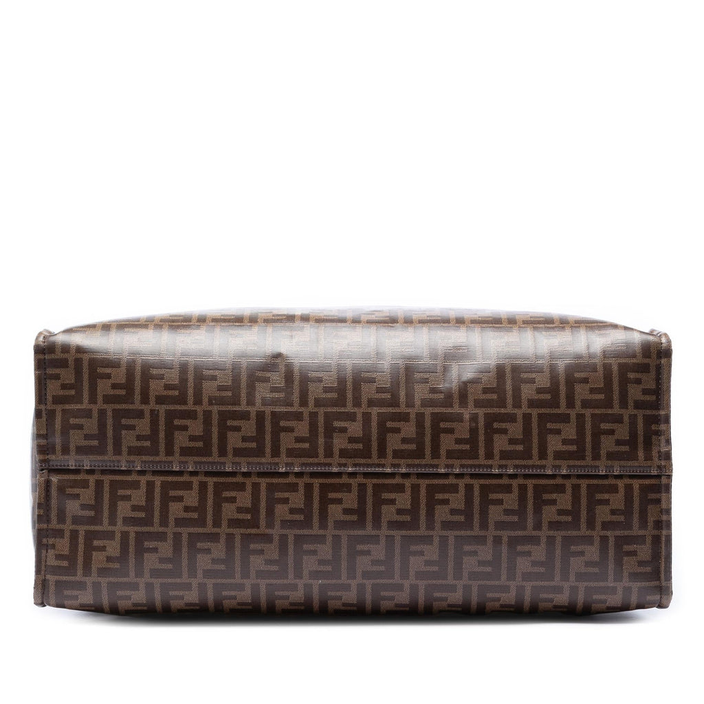 Fendi Fila Zucca Coated Canvas Logo Mania Shopper Tote