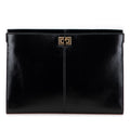 Fendi Glazed Calfskin Slim Peekaboo Turn Lock Clutch