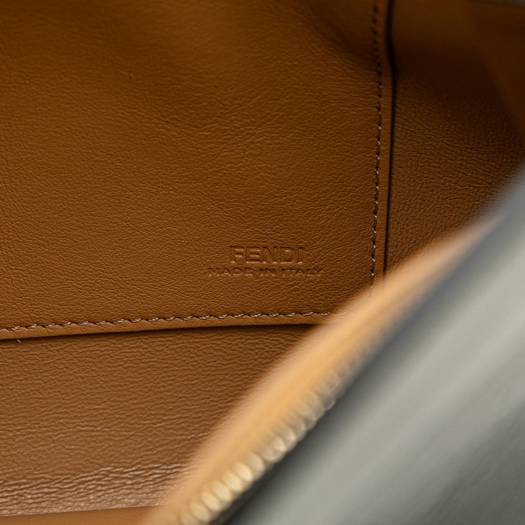 Fendi Glazed Calfskin Slim Peekaboo Turn Lock Clutch