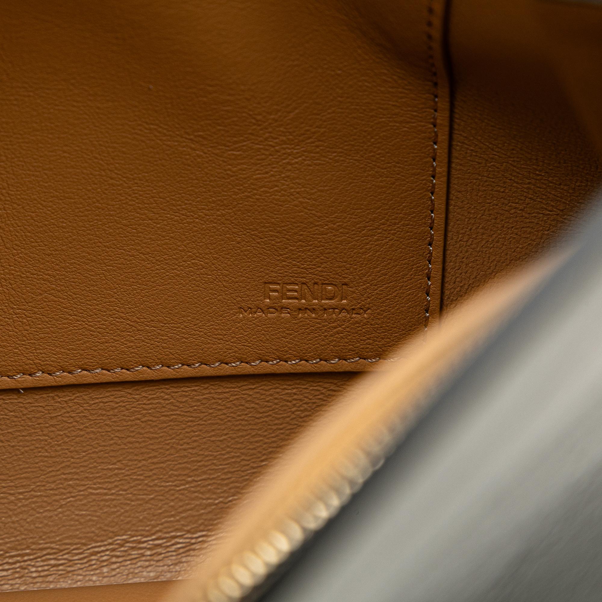 Fendi Glazed Calfskin Slim Peekaboo Turn Lock Clutch