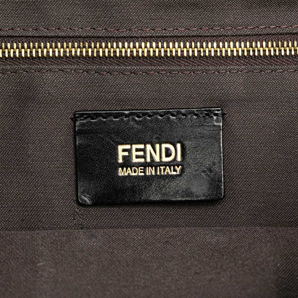 Fendi Glazed Leather Chain Flap Baguette Crossbody