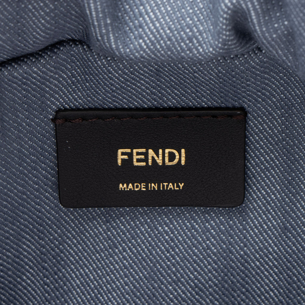 Fendi Denim Zucca Mamma Baguette Shoulder Bag
