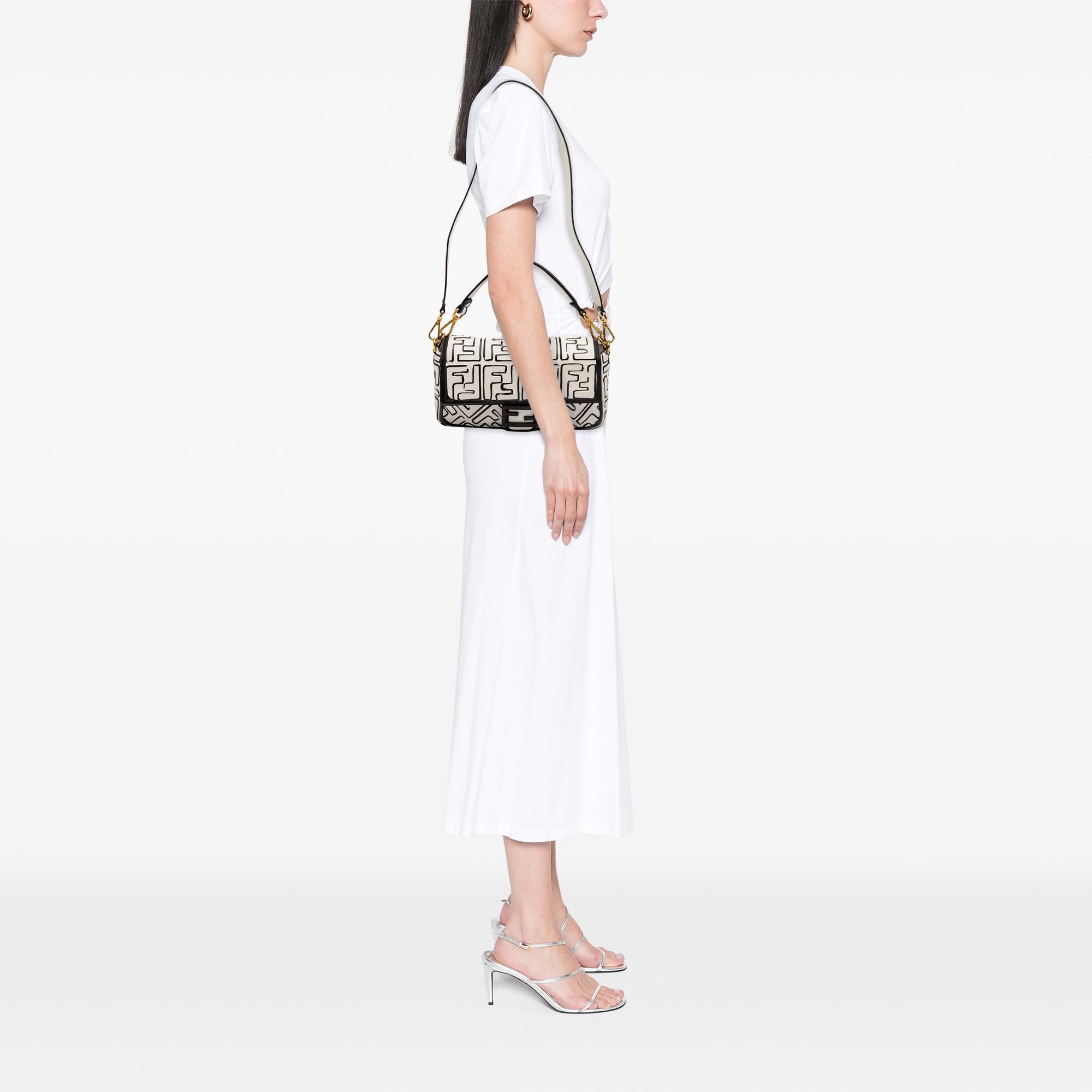 Fendi Joshua Vides California Sky Medium Embossed Leather Baguette Satchel