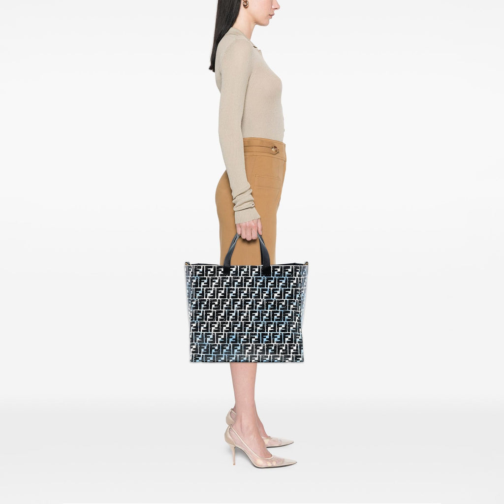 Fendi Joshua Vides Zucca Coated Canvas Cloudy Shopper Satchel
