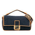 Fendi Large Denim Baguette Satchel (SHG-Fm5Rer)