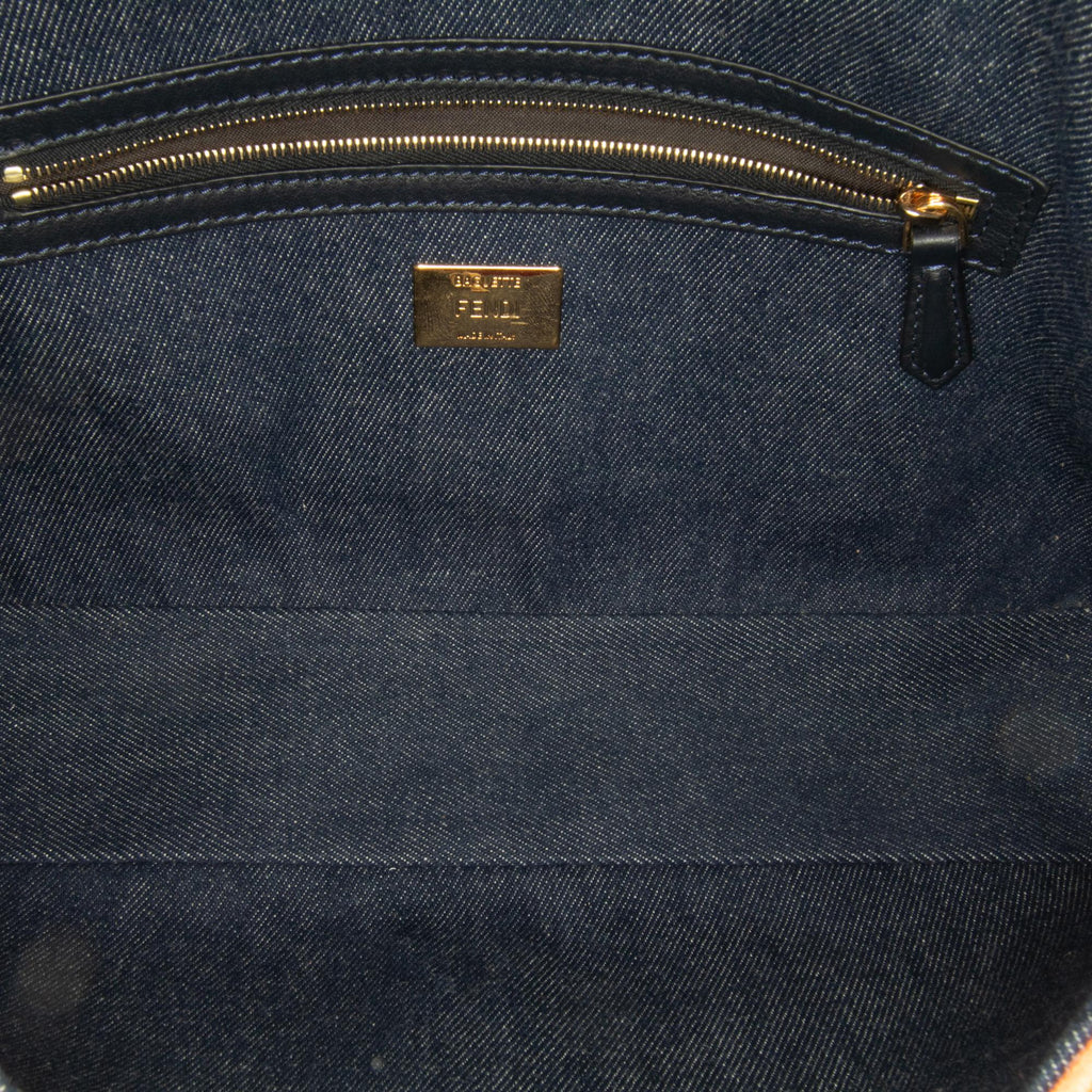 Fendi Large Denim Baguette Satchel (SHG-KcMfCV)