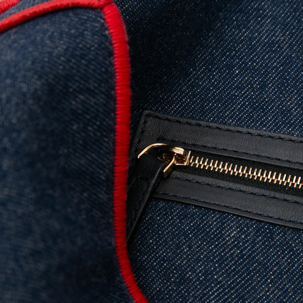 Fendi Large Denim Baguette Satchel