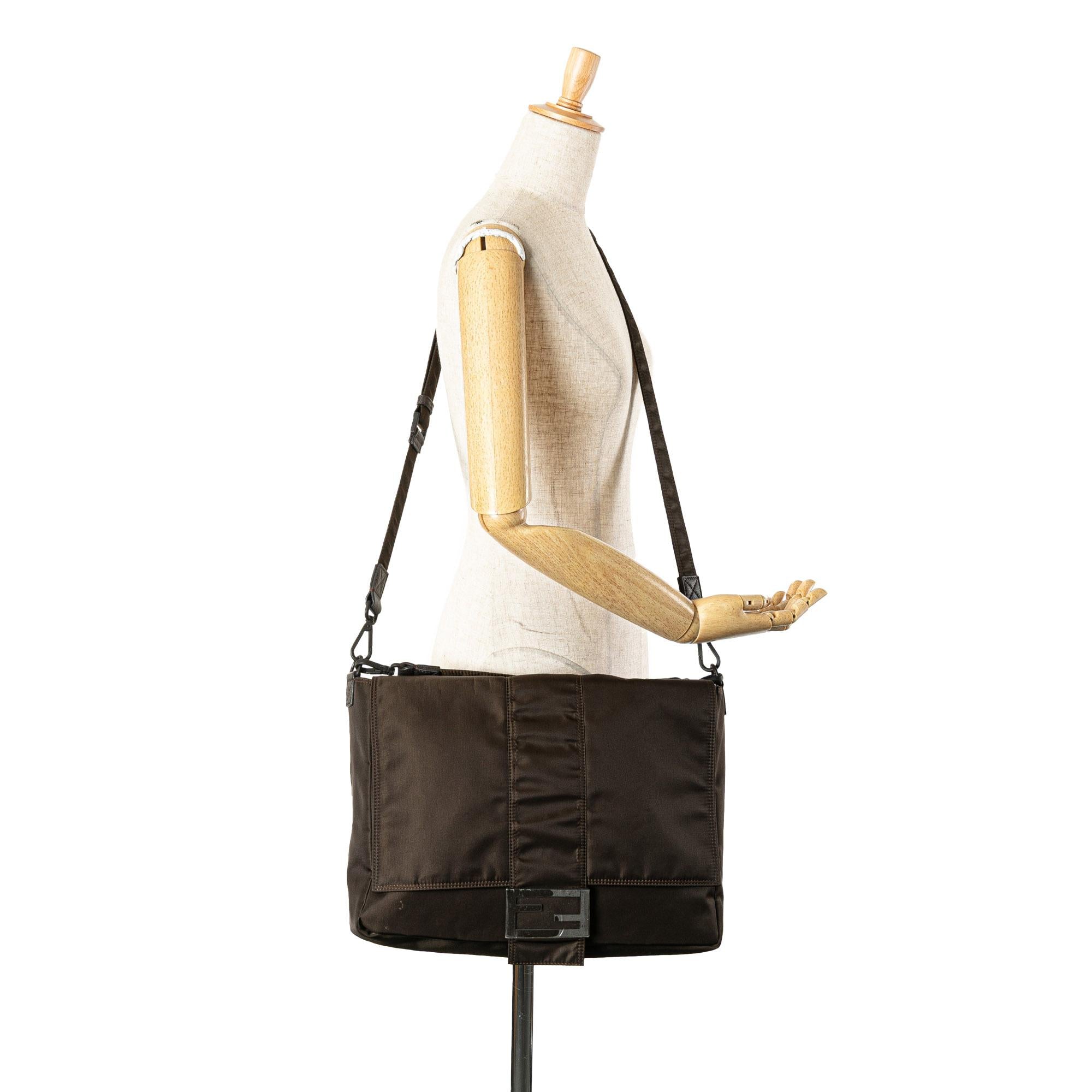 Fendi Large Econyl Nylon Baguette Satchel