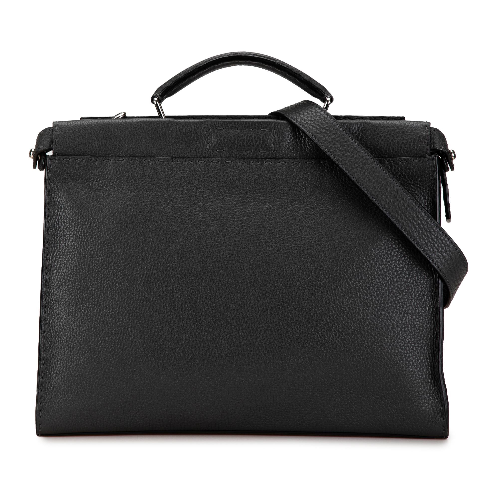 Fendi Large Leather Selleria Peekaboo Iconic Fit Bag