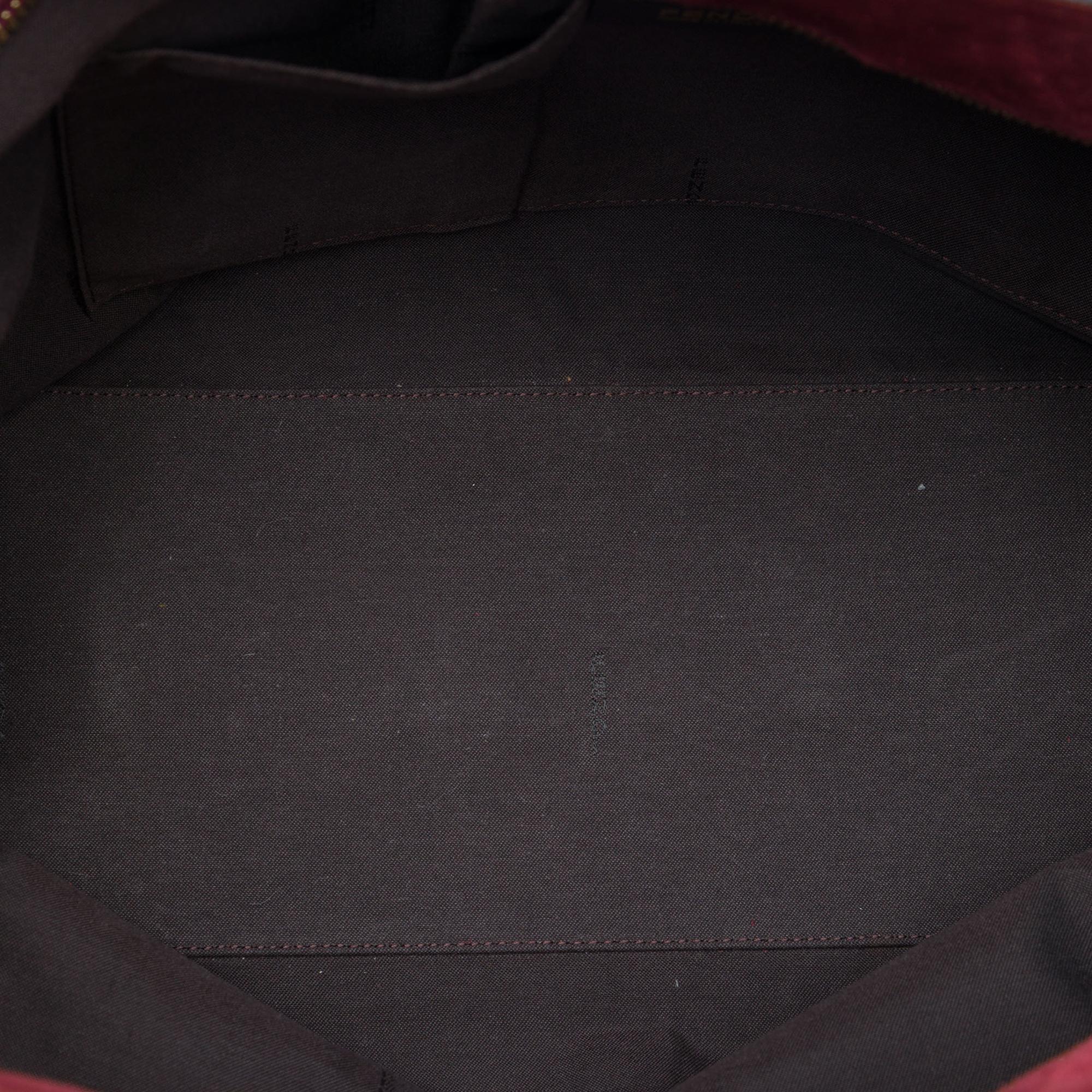 Fendi Large Pequin Canvas Satchel
