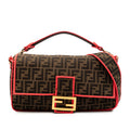Fendi Large Zucca Canvas Baguette Satchel