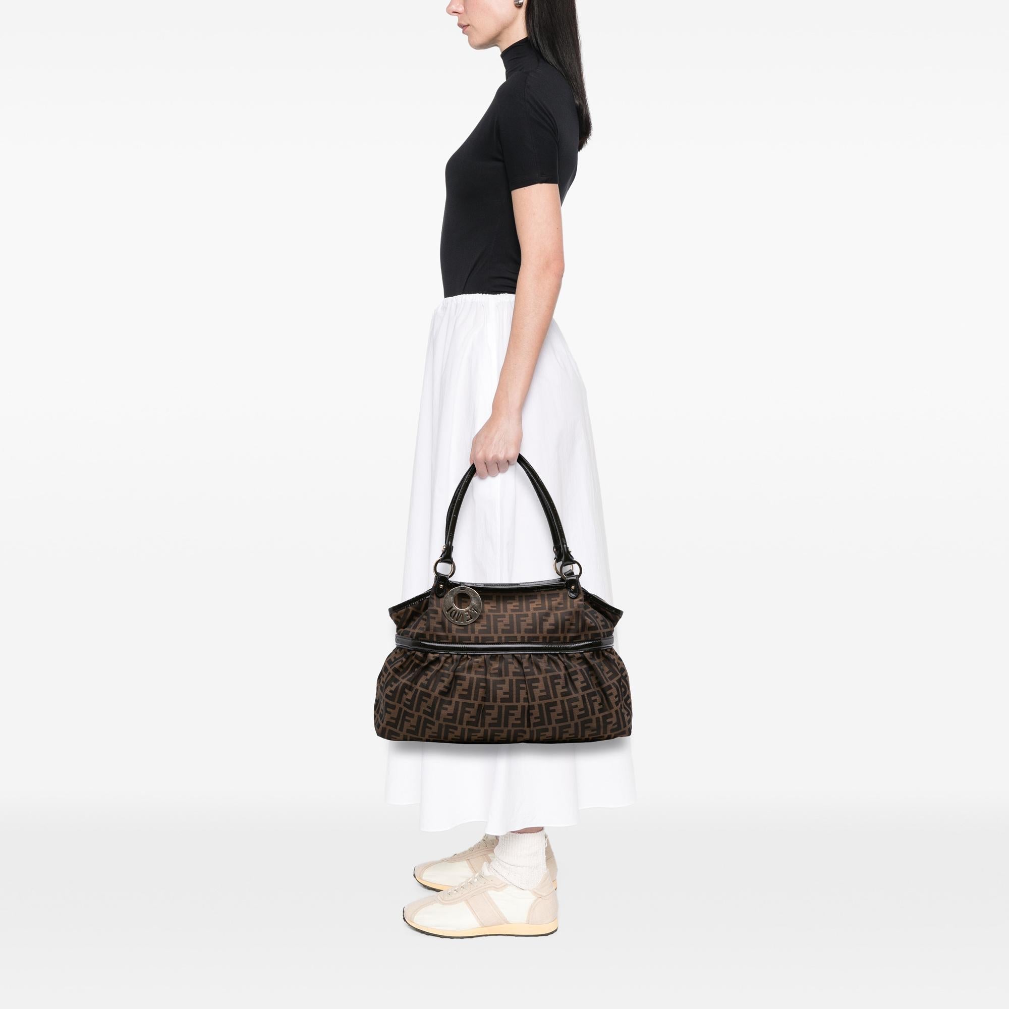 Fendi Large Zucca Canvas Chef Shoulder Bag