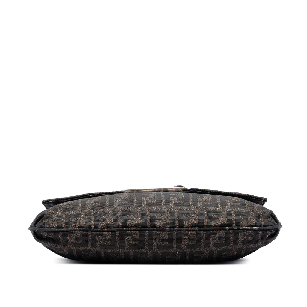 Fendi Large Zucca Canvas Mia Flap Shoulder Bag