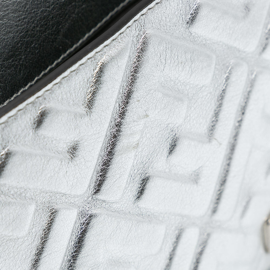 Fendi Large Zucca Embossed Baguette Satchel