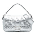 Fendi Large Zucca Embossed Baguette Satchel