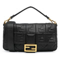 Fendi Large Zucca Embossed Leather Baguette Satchel (SHG-jLAnxb)