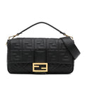 Fendi Large Zucca Embossed Leather Baguette Satchel (SHG-8iHUm8)