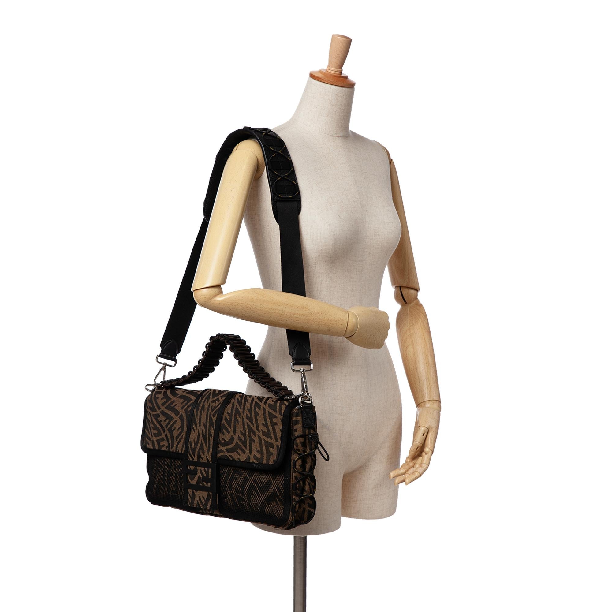 Fendi Large Zucca Vertigo Mesh Baguette Satchel