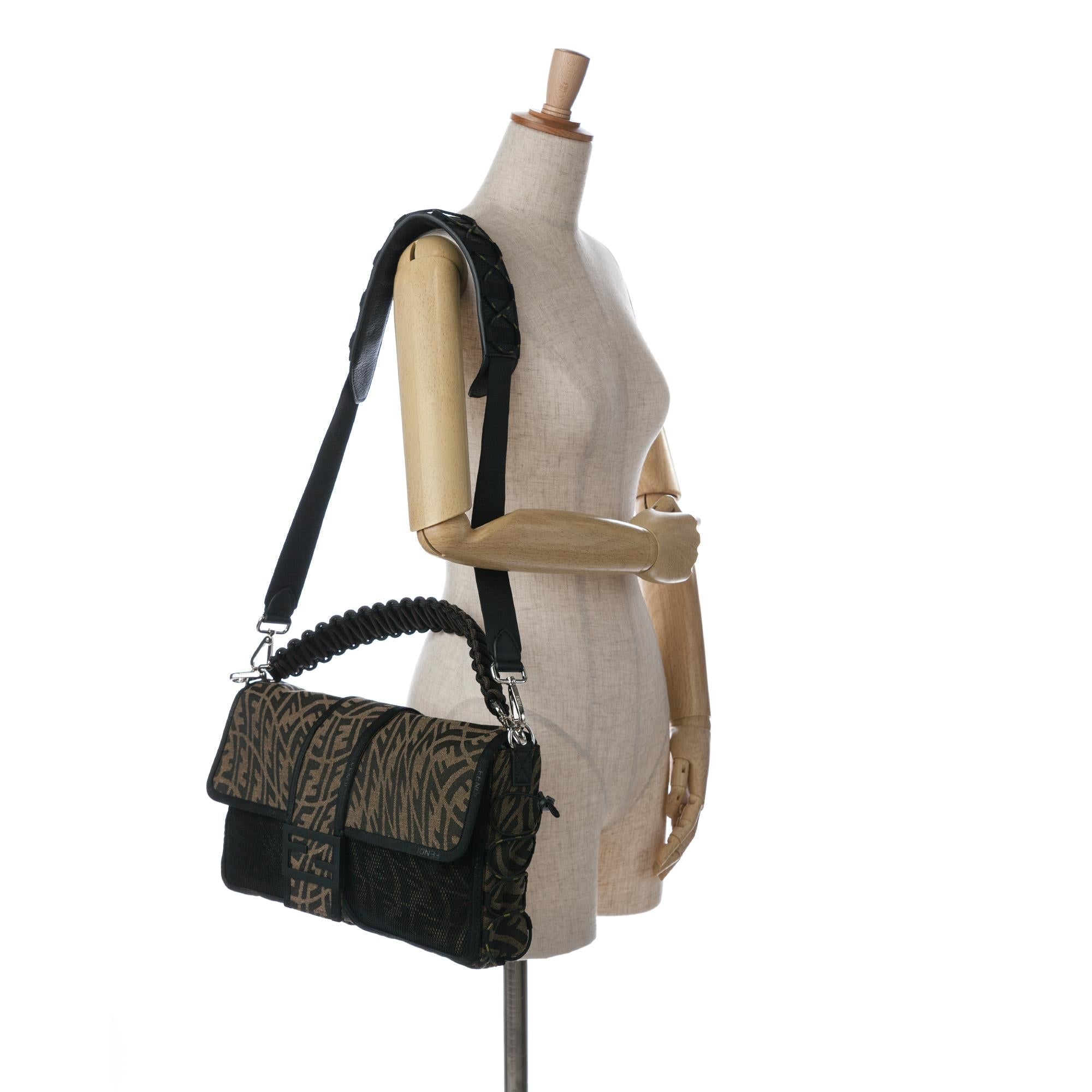 Fendi Large Zucca Vertigo Mesh Baguette Satchel