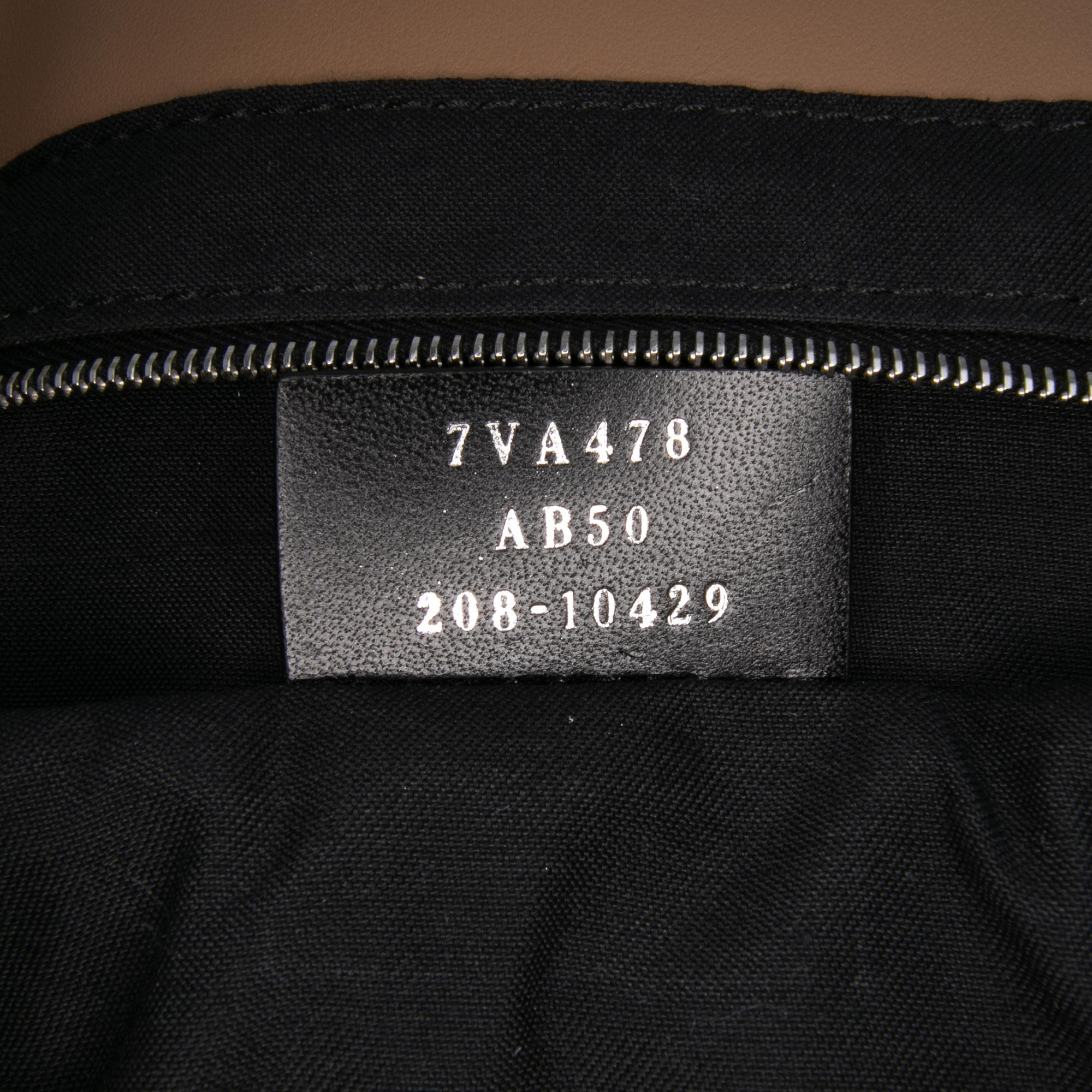 Fendi Large Zucca and Pequin Canvas Convertible Baguette Satchel