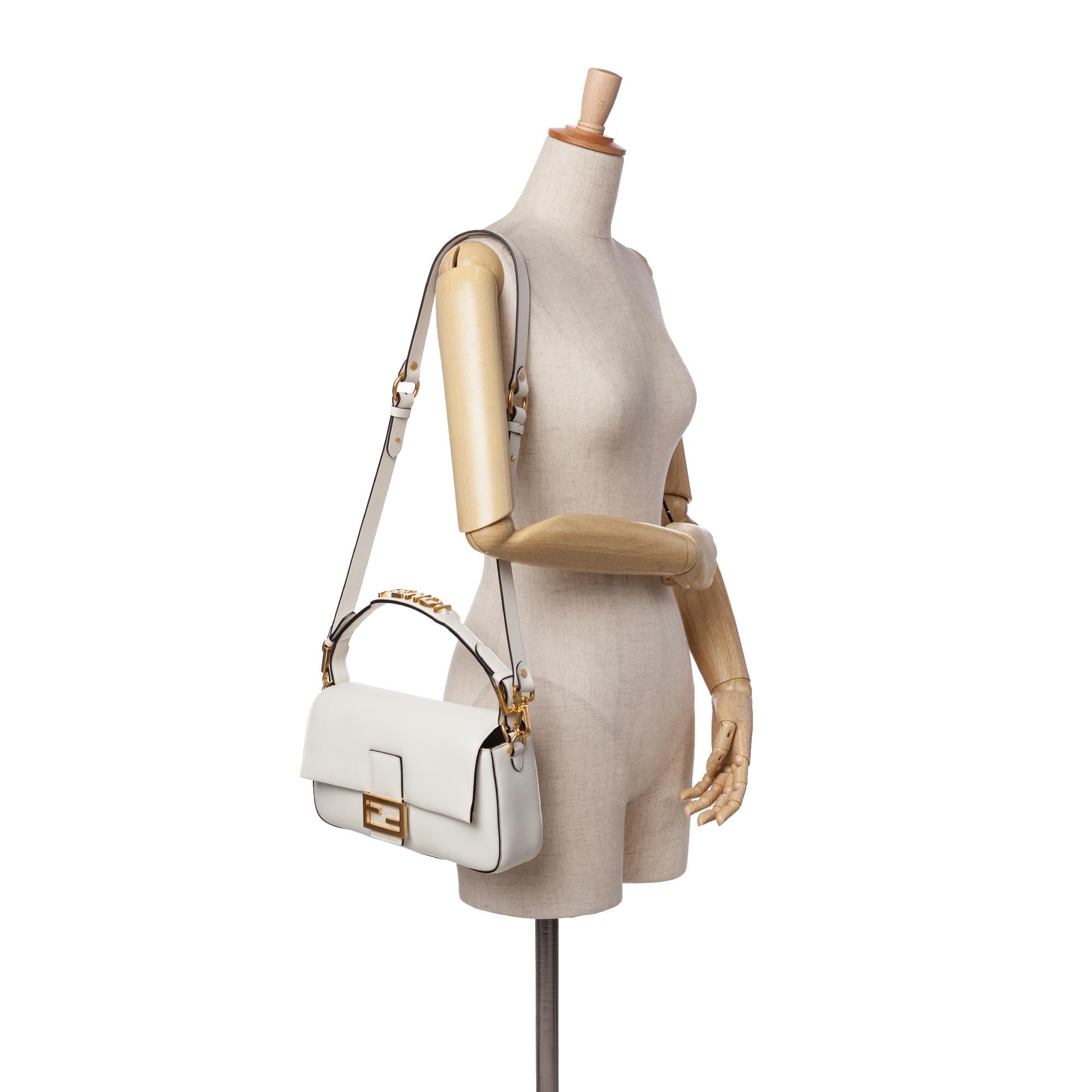 Fendi Leather Convertible Baguette Satchel