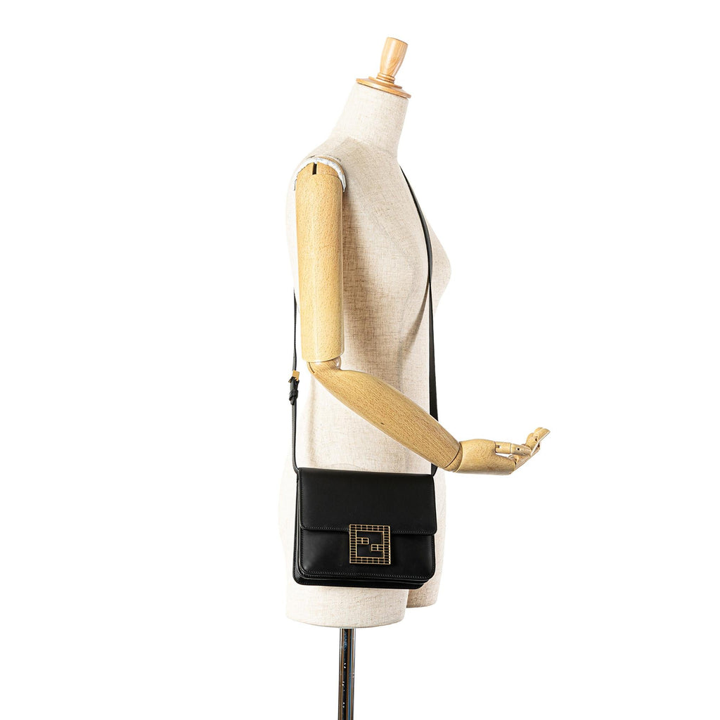 Fendi Leather Crystal Fab Crossbody