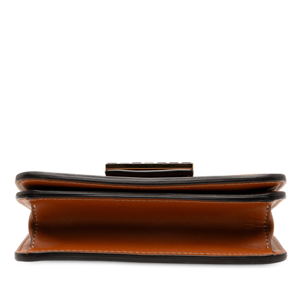 Fendi Leather Crystal Fab Crossbody