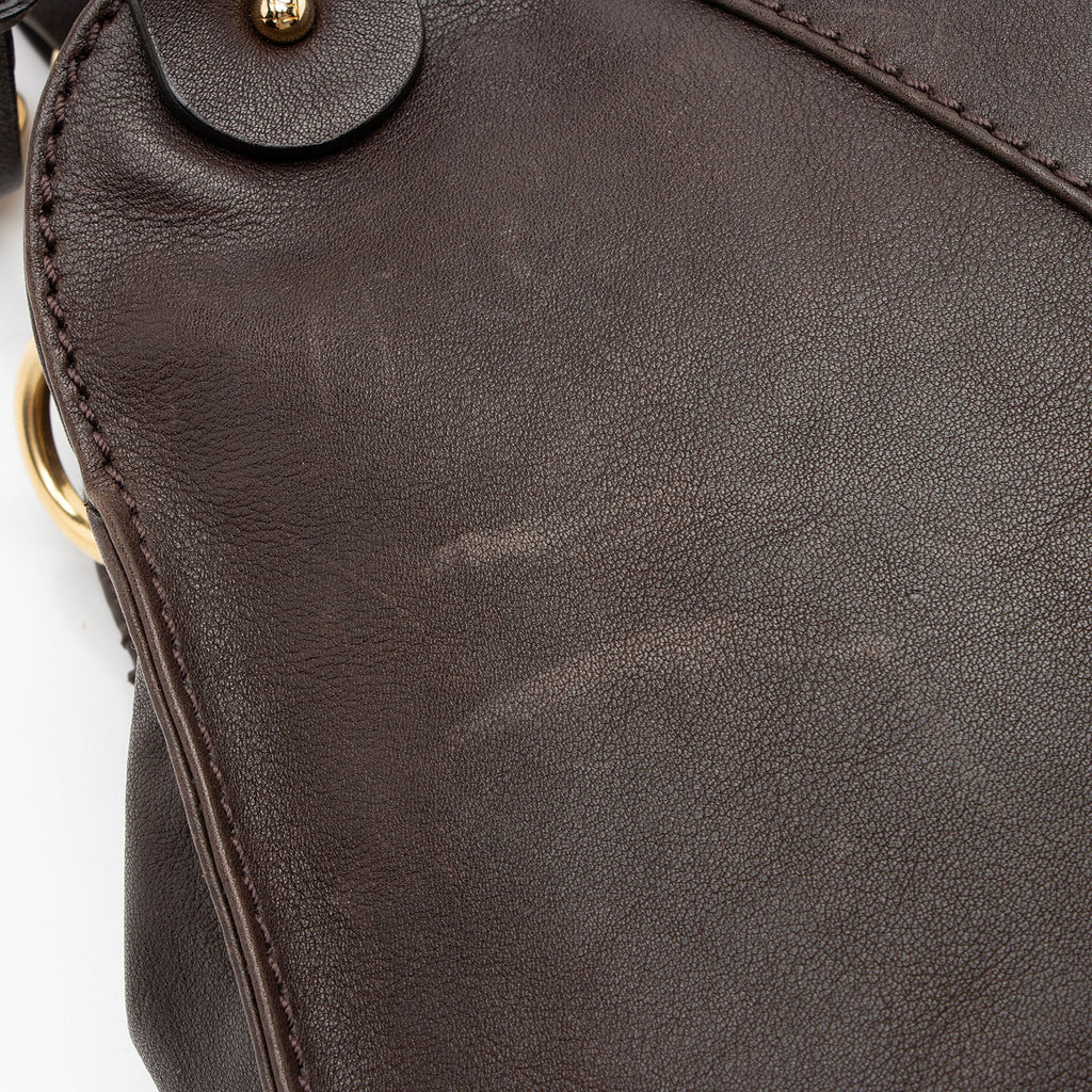 Fendi Leather Devil Trapezio Small Satchel