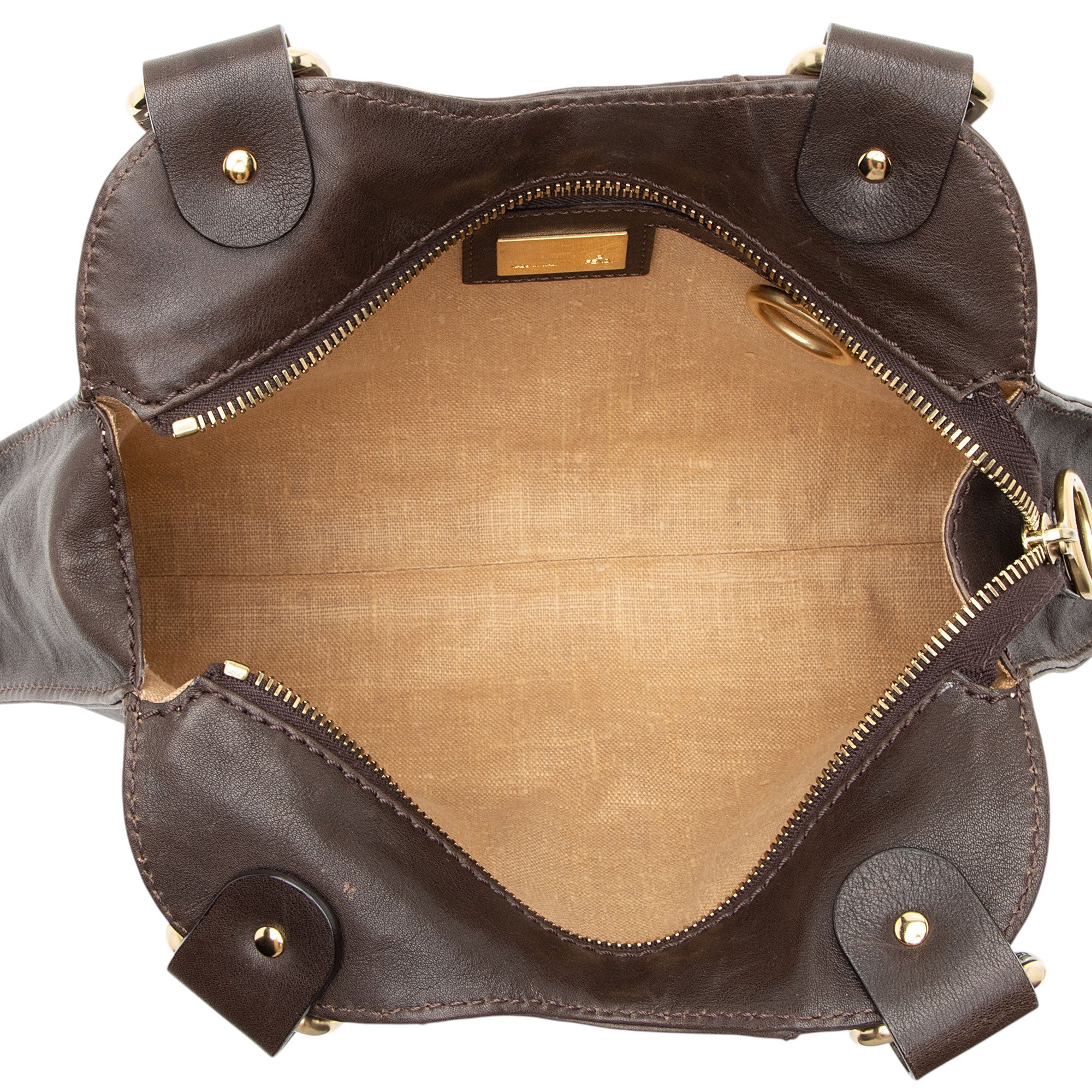 Fendi Leather Devil Trapezio Small Satchel