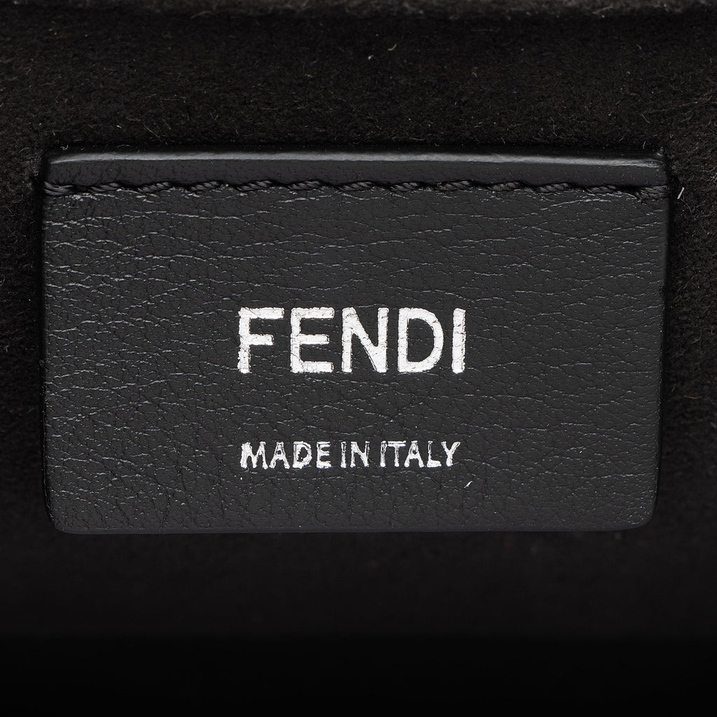 Fendi Leather Embroidered Flowers and Bows Kan I Medium Shoulder Bag