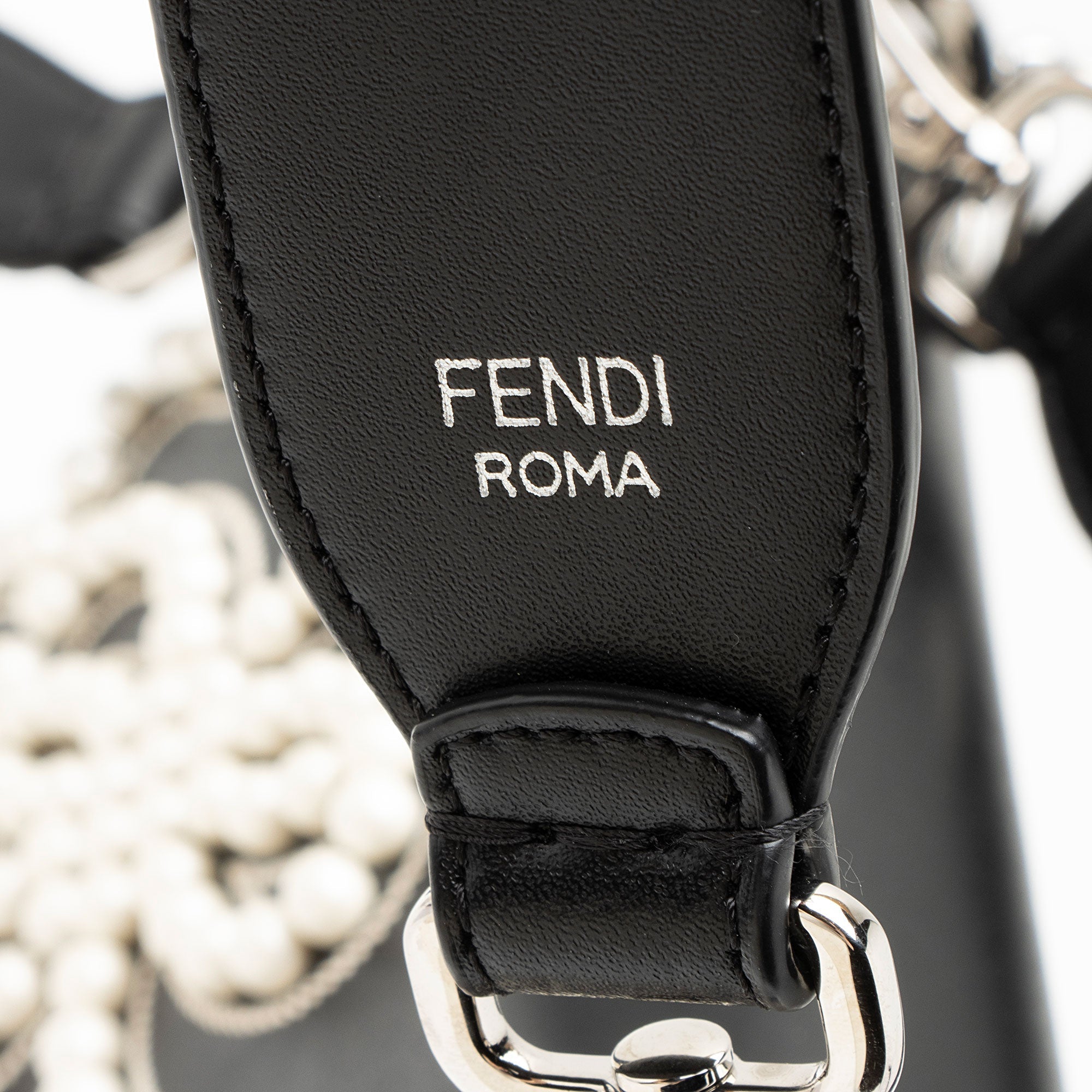 Fendi Leather Embroidered Flowers and Bows Kan I Medium Shoulder Bag