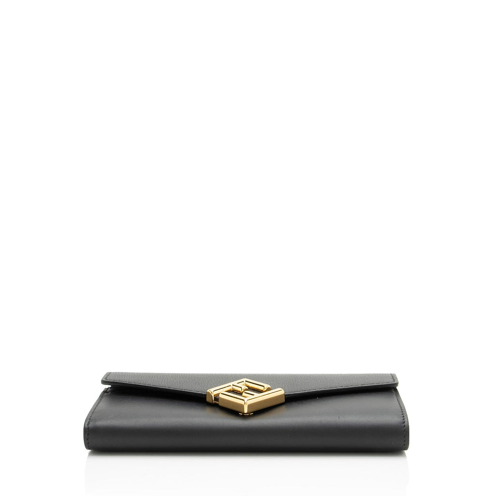 Fendi Leather FF Diamonds Continental Wallet on Chain