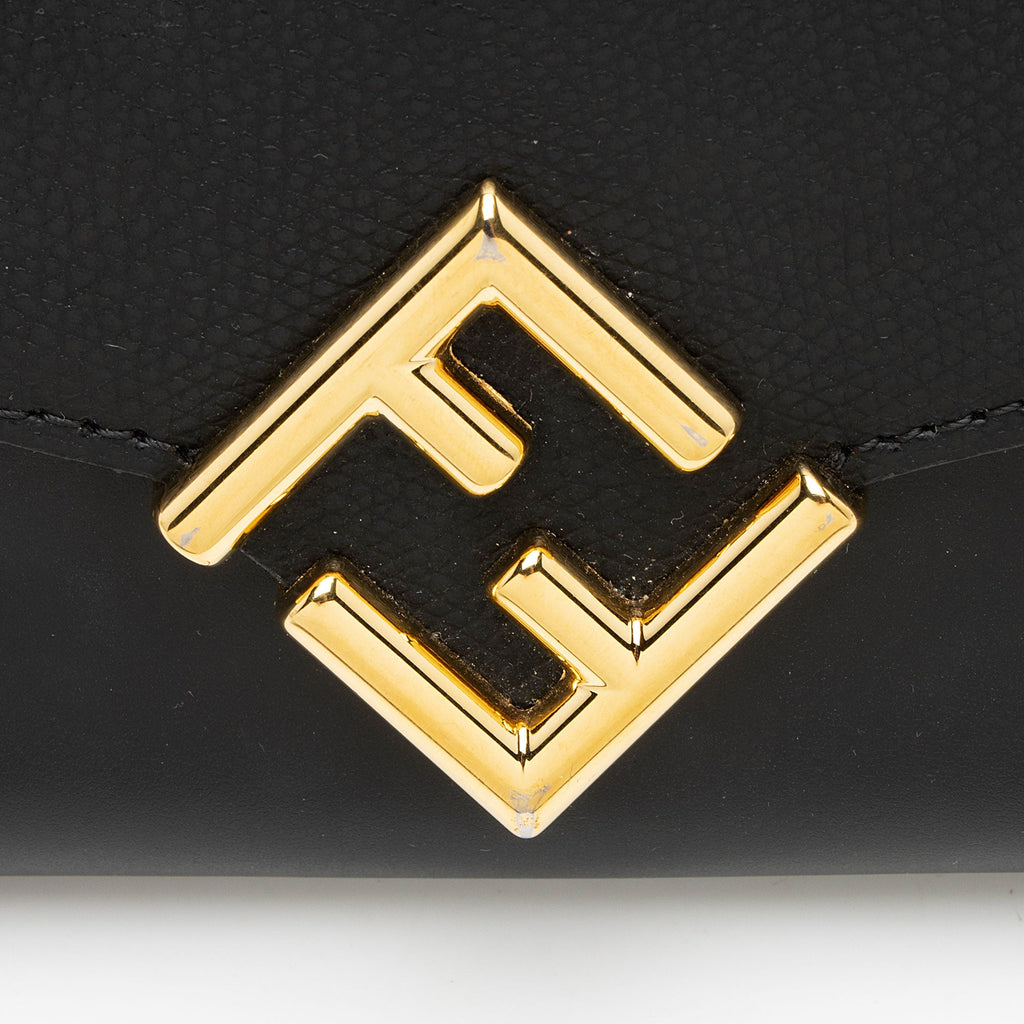 Fendi Leather FF Diamonds Continental Wallet on Chain
