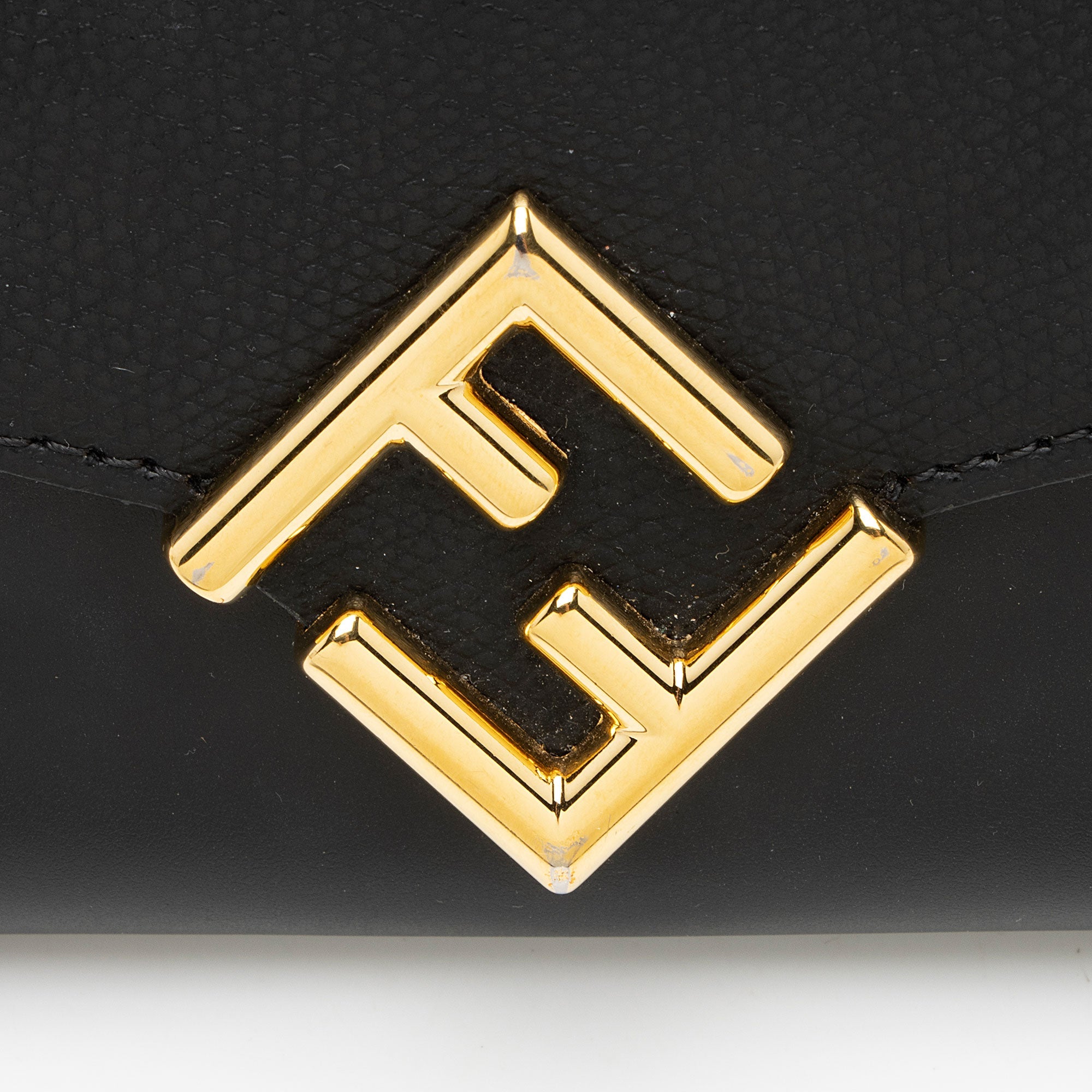 Fendi Leather FF Diamonds Continental Wallet on Chain