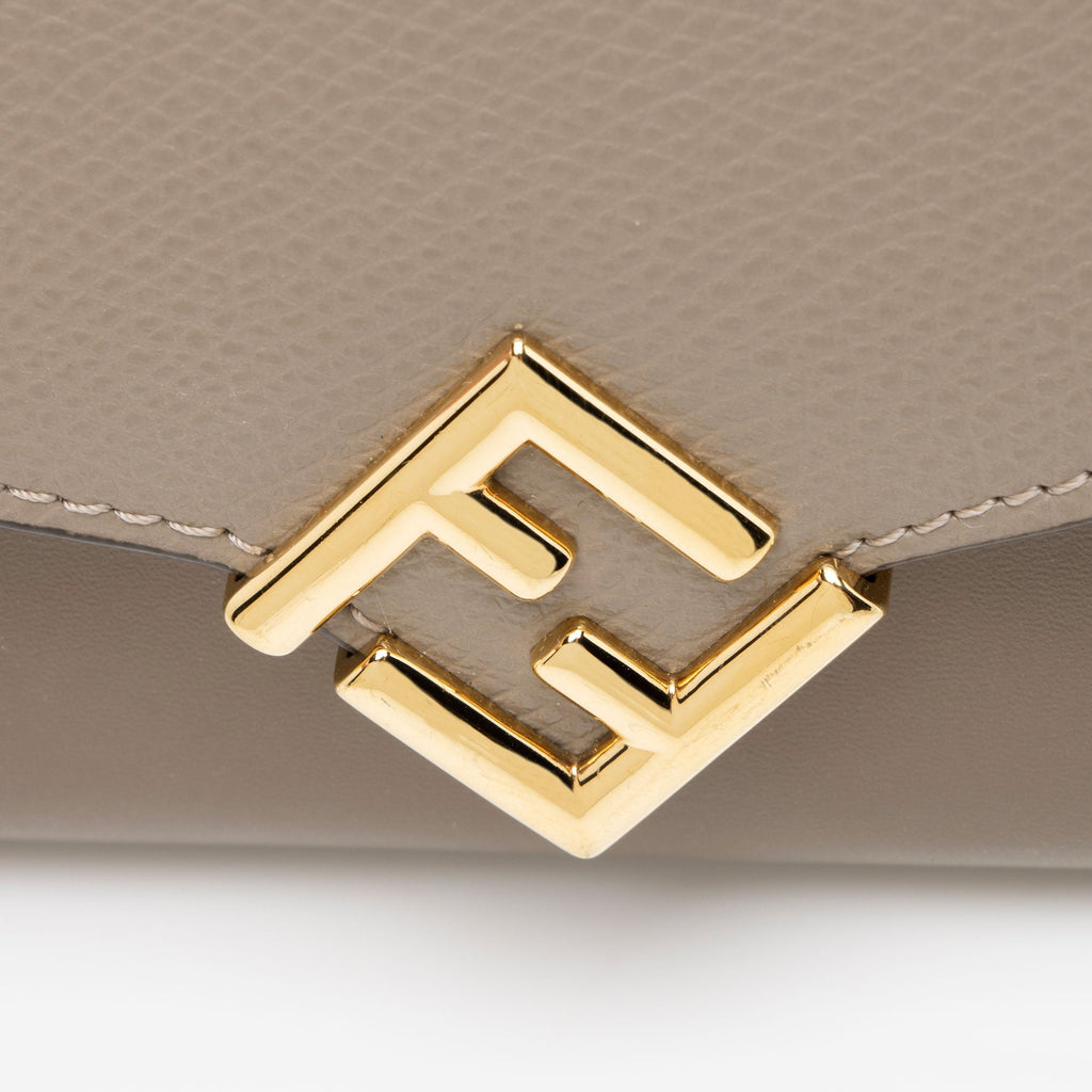 Fendi Leather FF Diamonds Continental Wallet with Chain