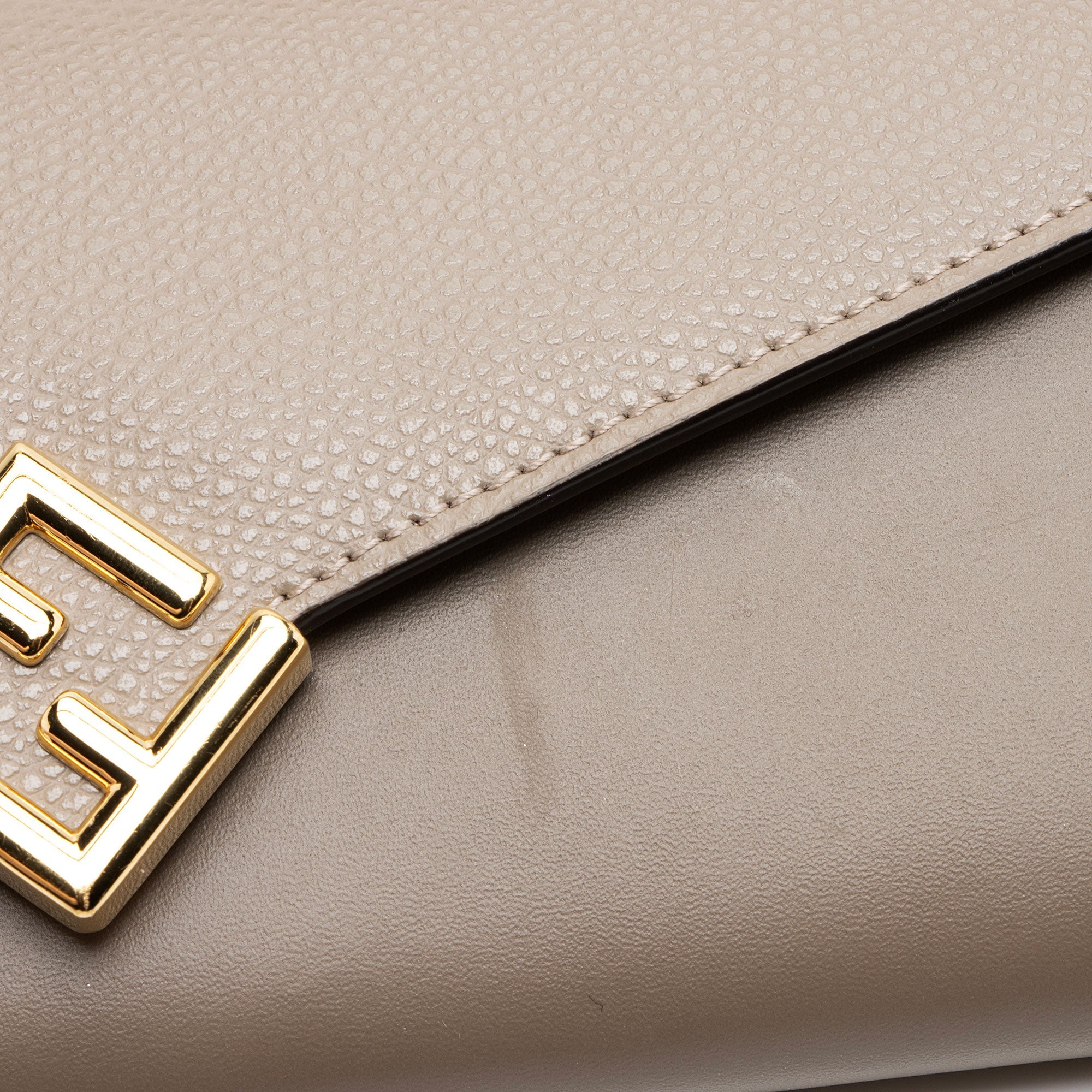 Fendi Leather FF Diamonds Continental Wallet with Chain