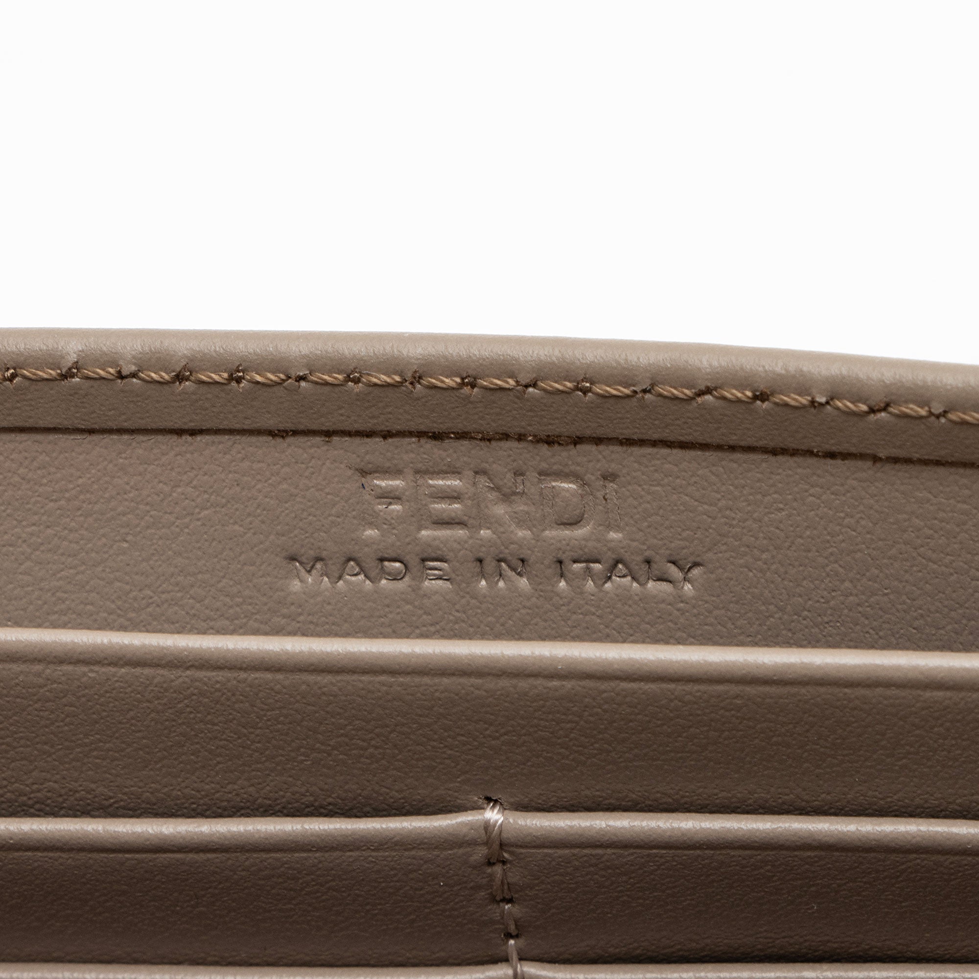Fendi Leather FF Diamonds Continental Wallet with Chain